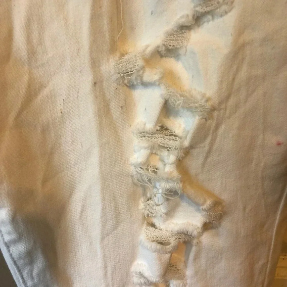 Wax Jeans Mid Rise Distressed skinny white women Plus Size 20 Pockets - Picture 9 of 12